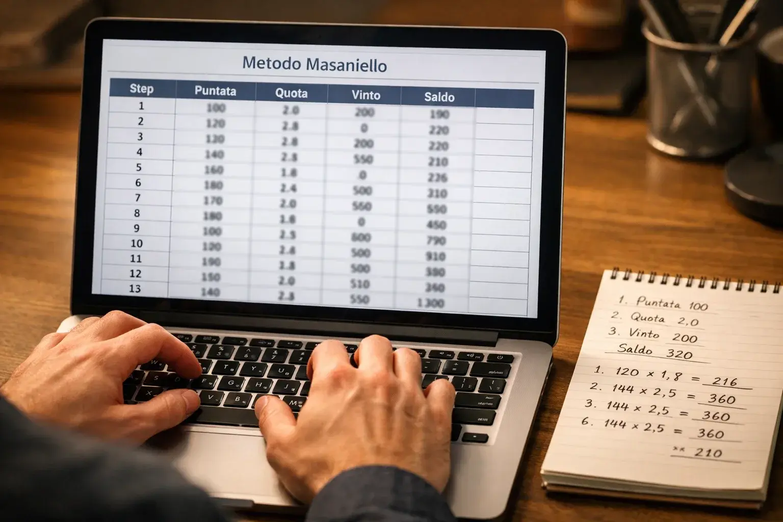 Metodo Masaniello scommesse foglio Excel