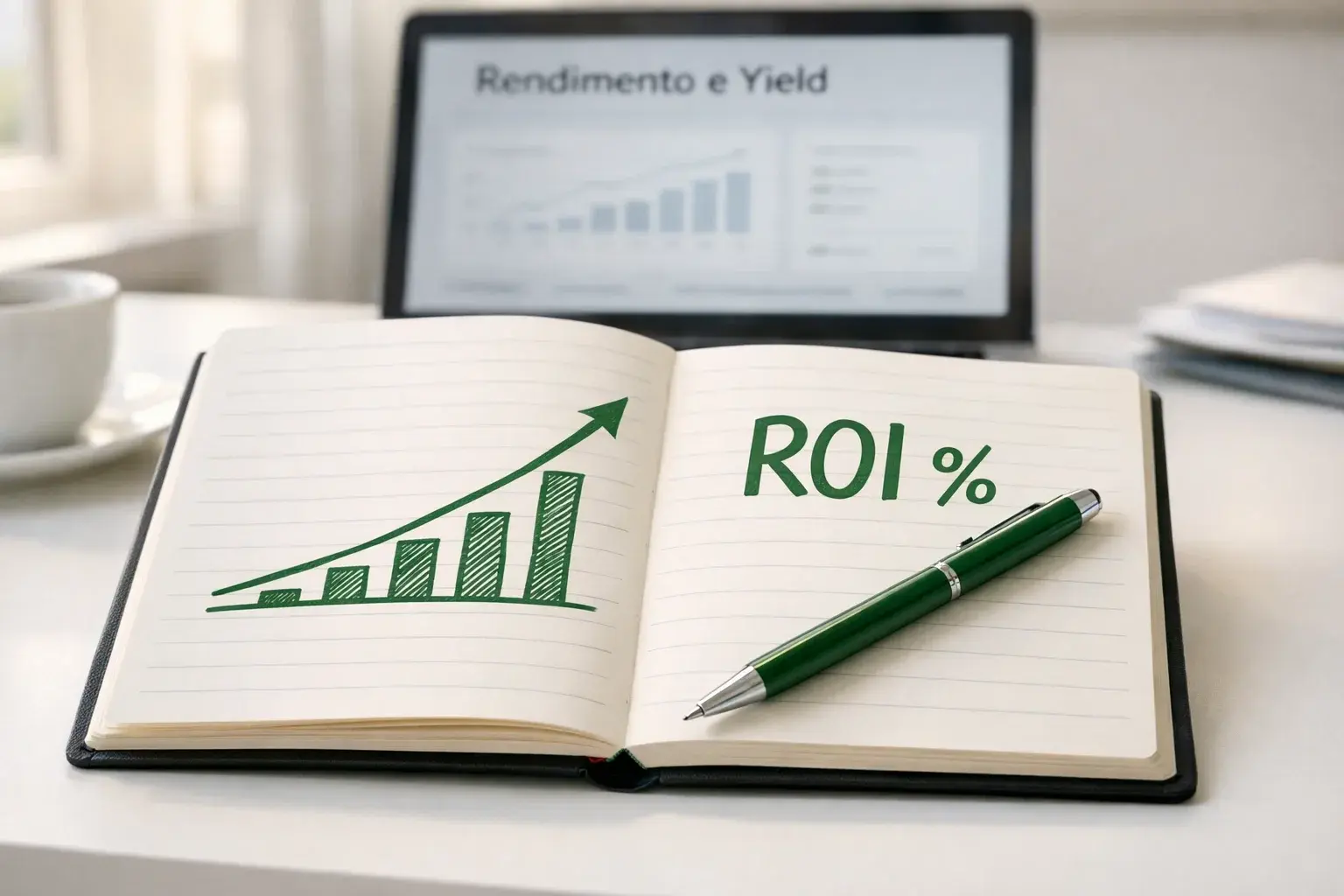 ROI e yield scommesse con grafico crescita e percentuale