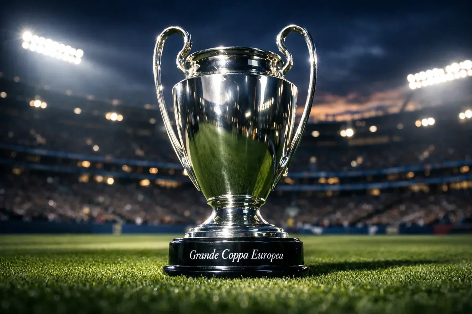 Scommesse Champions League con trofeo e stadio europeo