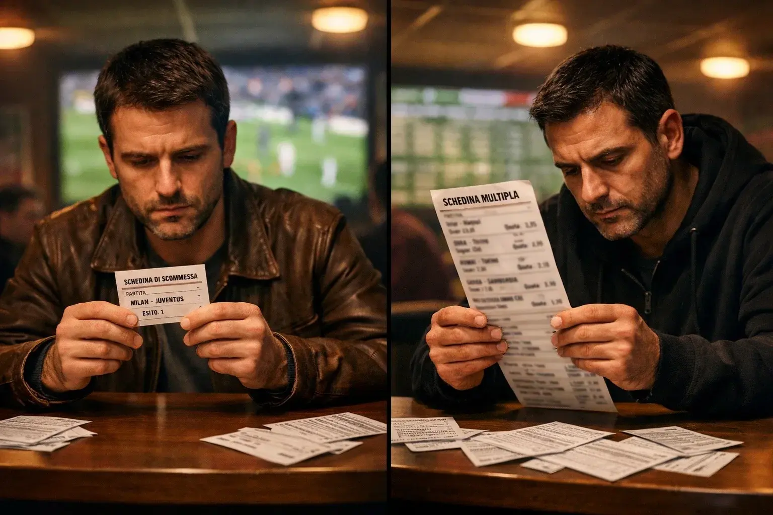 Confronto scommesse singole e multiple calcio